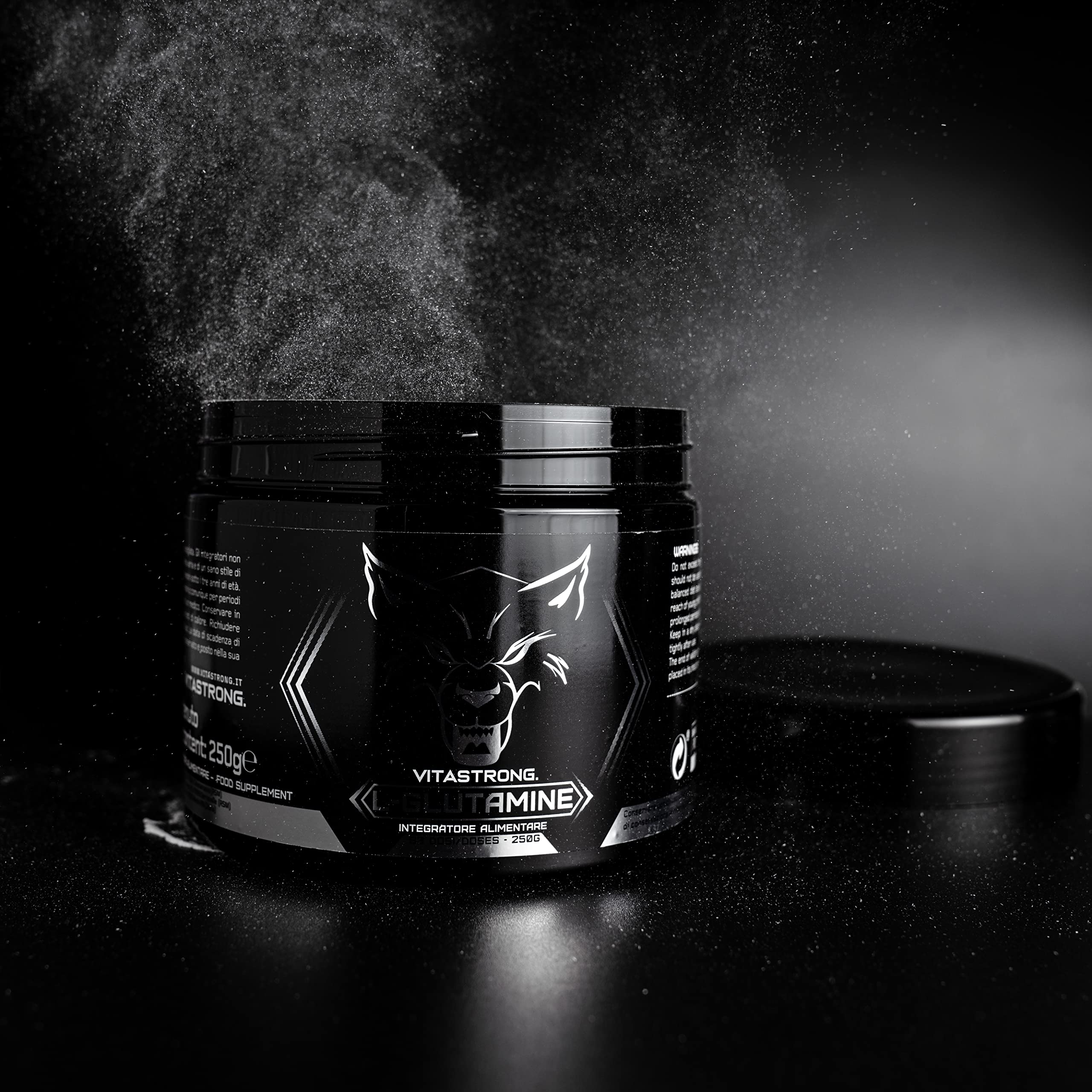 Glutammina in Polvere Vitastrong 250g (83 Porzioni), Stimola GH Ormone della Crescita, L-Glutammina Senza Additivi Superflui per Post Workout Recupero Muscolare, Misurino Incluso