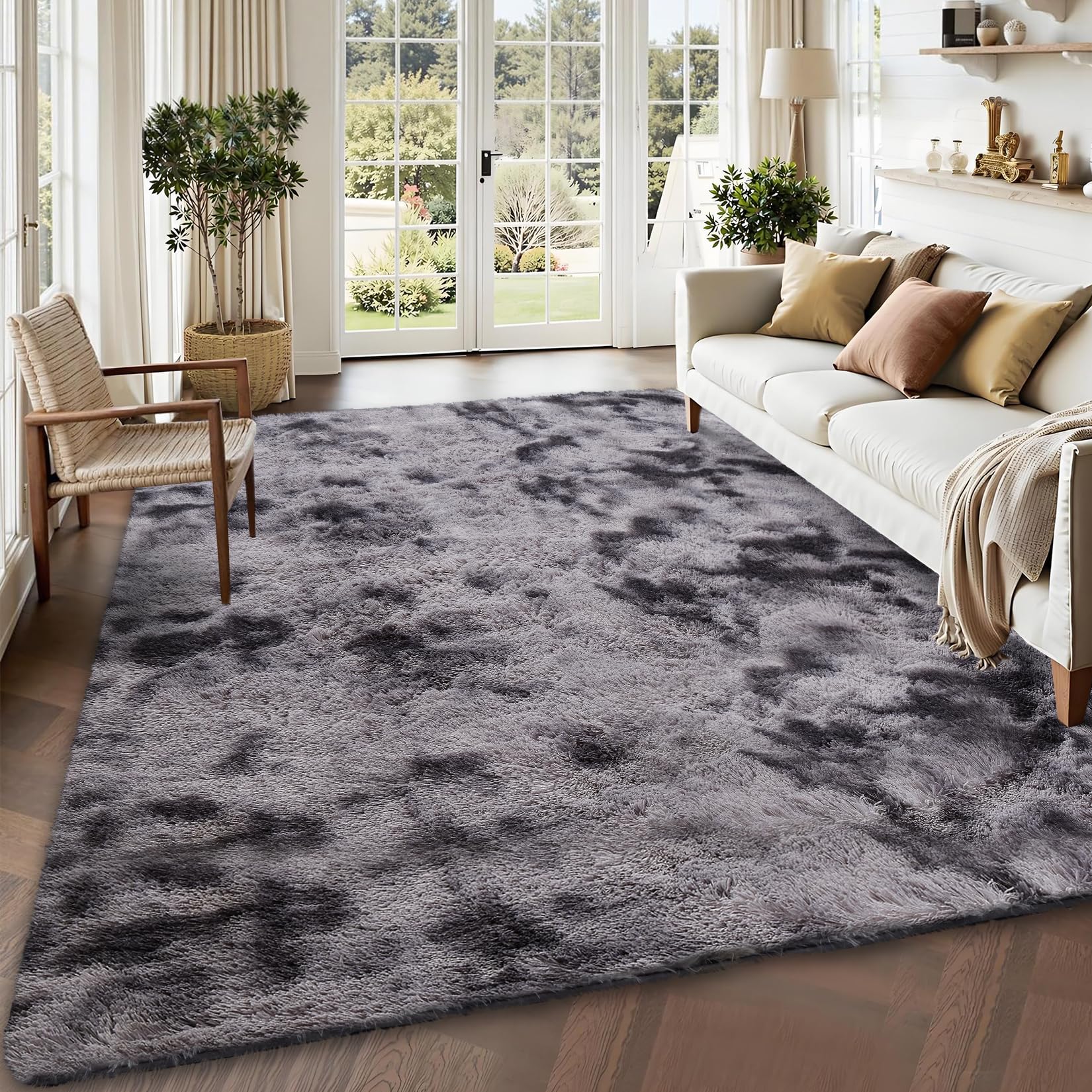 COZYLOOM Fluffy Area Rug 10x13 ft for Living Room Large Soft Shaggy Faux Fur Carpet for Bedroom Non-Skid Non Shedding Plush Fuzzy Rug for Kids
