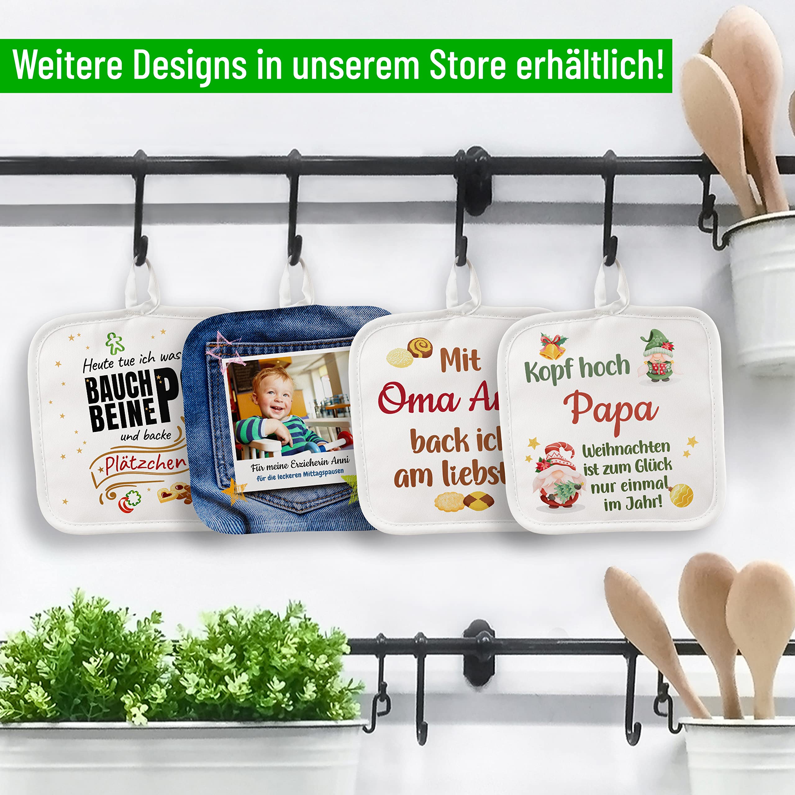 Oma-Geschenk Topflappen Mit Tasche – Lustiger Spruch "Alles Schmeckt Besser, Wenn Oma Es Macht" – Hitzebeständig