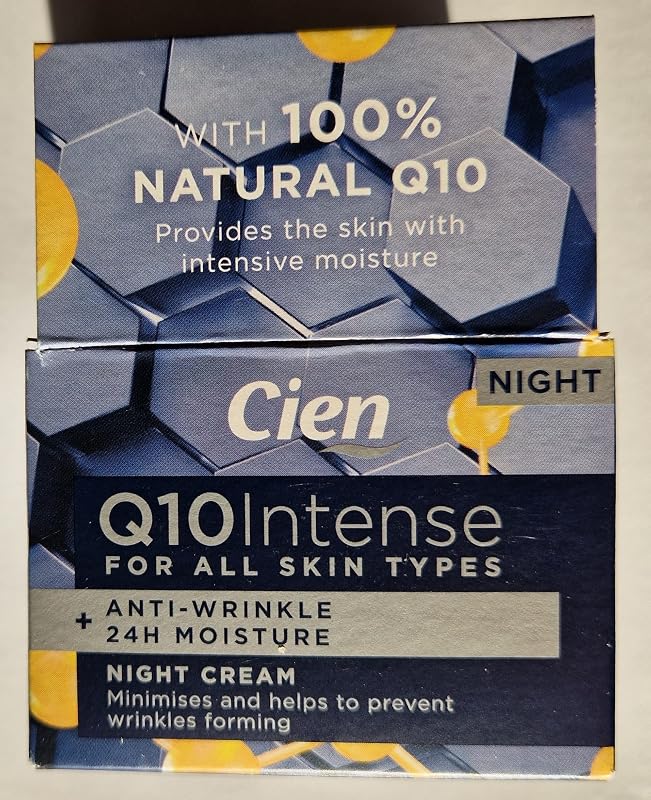 Cien Creme noturno para o rosto com Q10, ácido hialurônico e vitamina E, 50 mL