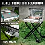 ONLYFIRE GRILLS BBQ Gas Griddle 3 Burners with Side Table & Foldable Cart, Flat Top Propane Griddle Stove with for Outdoor Cooking, Patio Camping RV Tailgating Beach BBQ, GS310