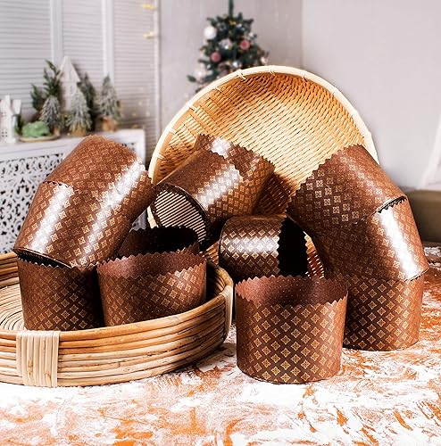 Miniatura 5 de Paska Mold Kulich - Moldes grandes para hornear de papel panettone (paquete de 12 unidades de 15 onzas), molde de papel para pan de Pascua, moldes