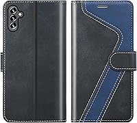 Vista 45 de para Samsung Galaxy A14 5G (2023) Funda tipo cartera, Funda de cuero con tapa [Bloqueo RFID] Soporte para tarjetas de crédito Folio Soporte