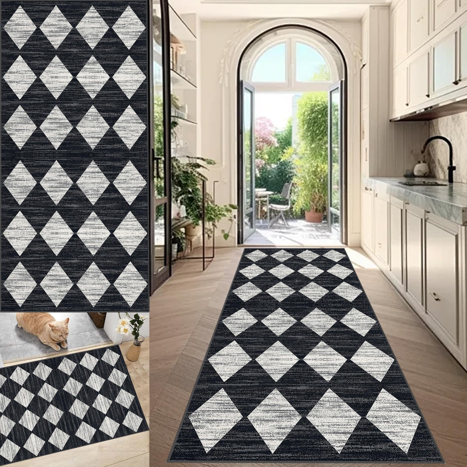 Alfombra habitacion antideslizante lavable que soluciona la suciedad en pasillo y cocina