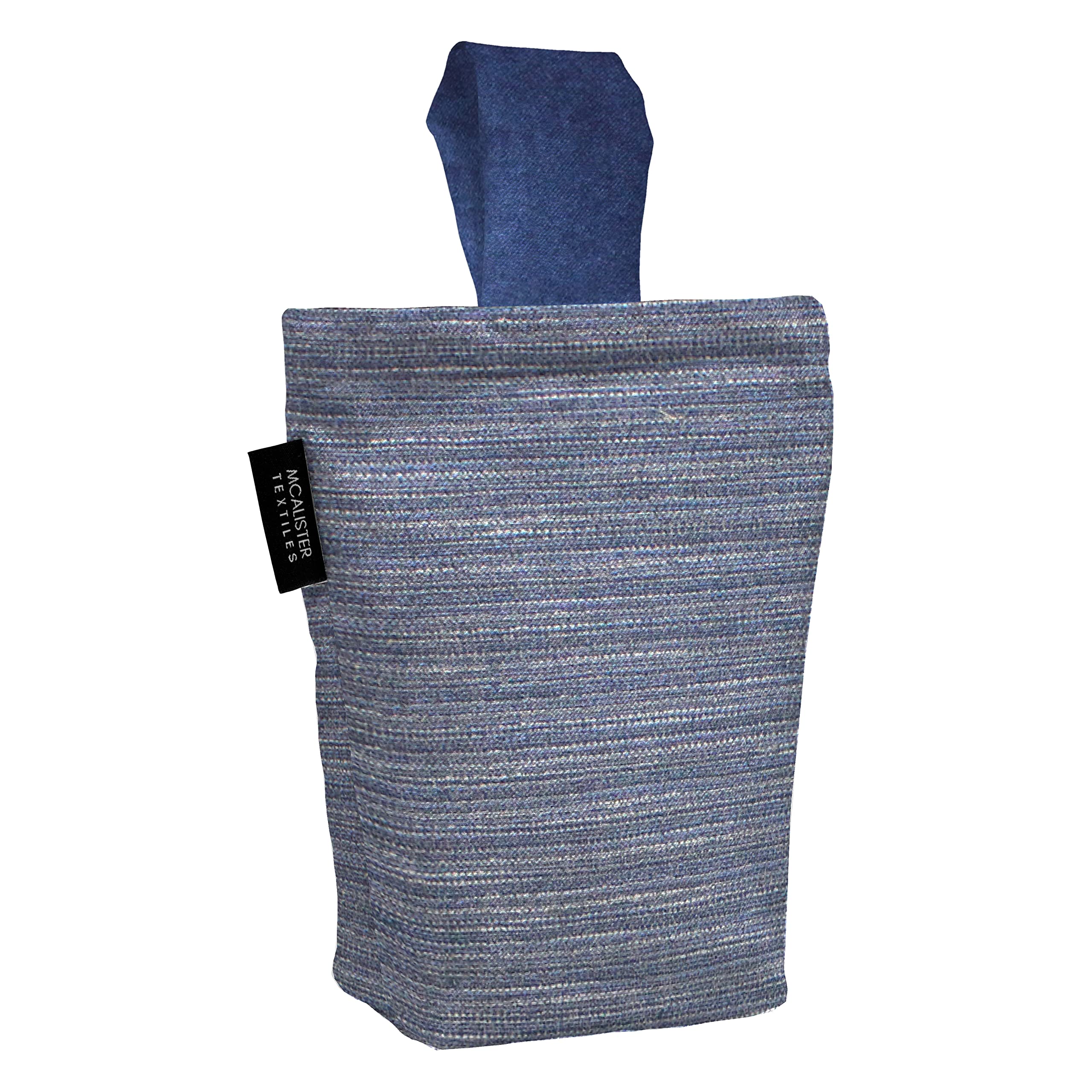 McAlister TextilesHamleton Unfilled Fabric Door Stop - Navy Blue Linen Blend Decorative Door Stopper for All Doors, Windows and Patios at Home Or Office 22 x 17 cm (8 x 7 Inches)