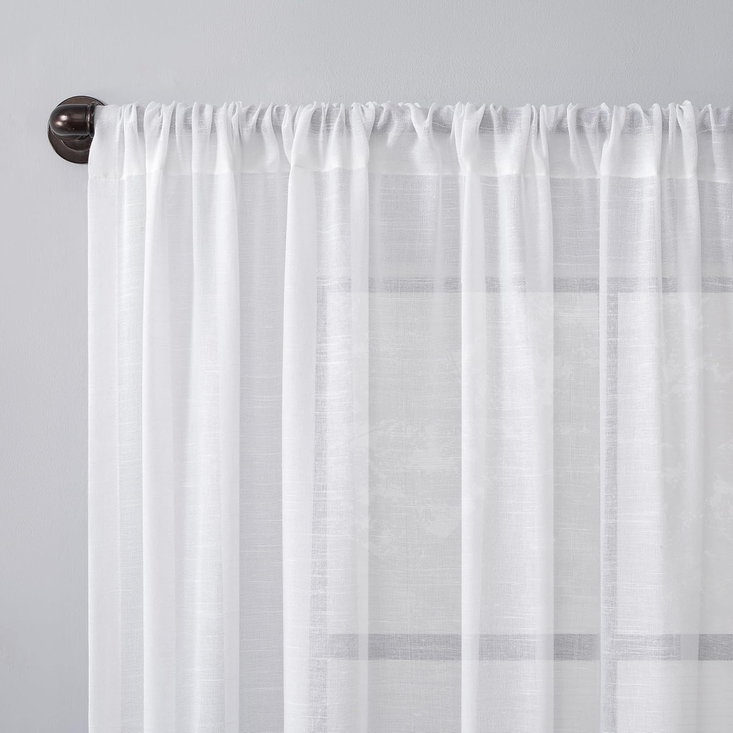 Archaeo Slub Textured Linen Blend Curtain, 52" x 95", White