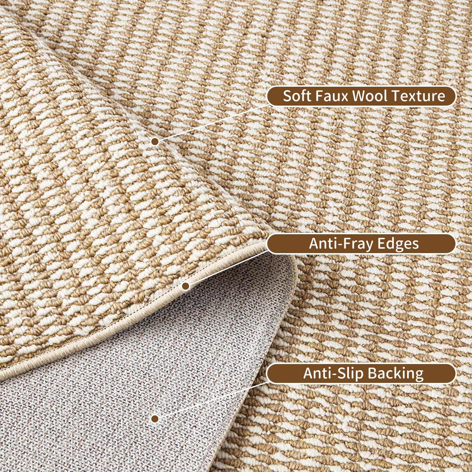 Goyuu Area Rug 8x10 Soft Faux Wool Machine Washable Living Room Rug — product photo