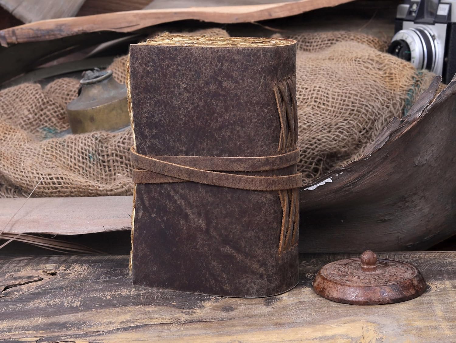 Handmade Vintage Leather Journal for Men & Women – 13 x 10 Inch Refillable Travel Diary, Antique Deckle Edge Paper, Rustic Writing Notebook for Sketching, Poetry, or Gift (Vintage Brown, 6 x 4 Inch) - Image 6