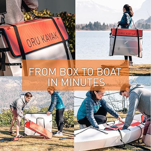 Miniatura 6 de Oru Kayak Paquete de inicio Beach LT  Incluye kayak plegable, remo, paquete, bolsas flotantes, botella, estable, duradera, ligera, kayaks de lagorío