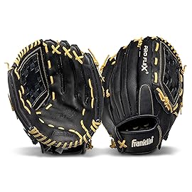 Franklin Sports Pro Flex Right Hand Throw Glove, 13-Inch, Black/Brown