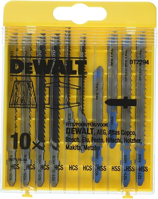 Dewalt DT2294-QZ DT2294-QZ-Conjunto 10 hojas Sierra de calar-Madera, Metal