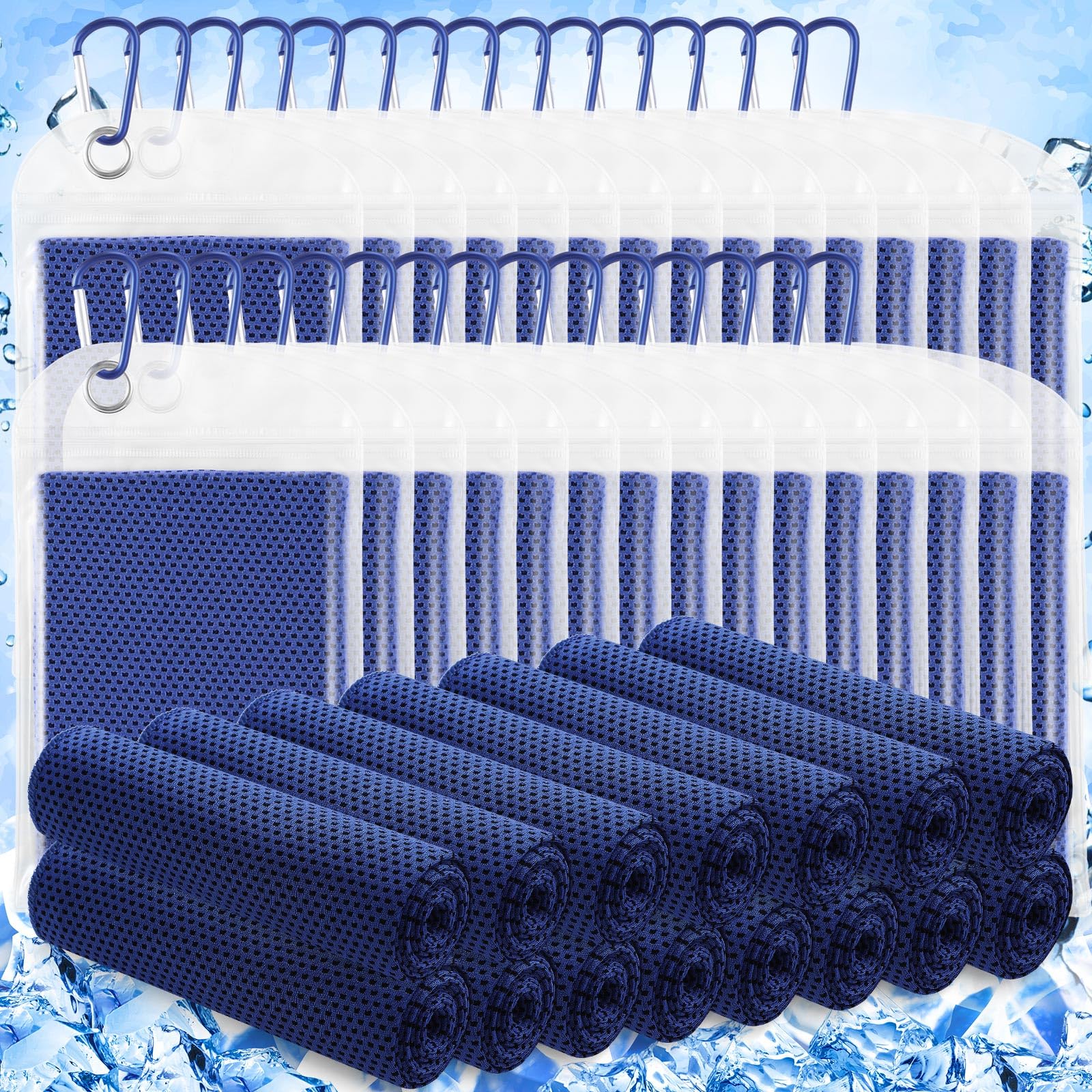 Confezione da 30 Asciugamani rinfrescanti 40"x12" Fasce rinfrescanti per Il Collo Morbide e Traspiranti Asciugamani rinfrescanti Asciugamani in Microfibra per Allenamento Yoga Sport Corsa Allenamento