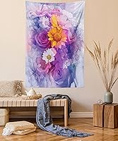 Vista 42 de Ambesonne Tapiz de Saguaro, Blooming Palo Verdes y Saguaros at 4 Peaks Hills Phoenix Arizona, colgante de pared para dormitorio, sala de estar