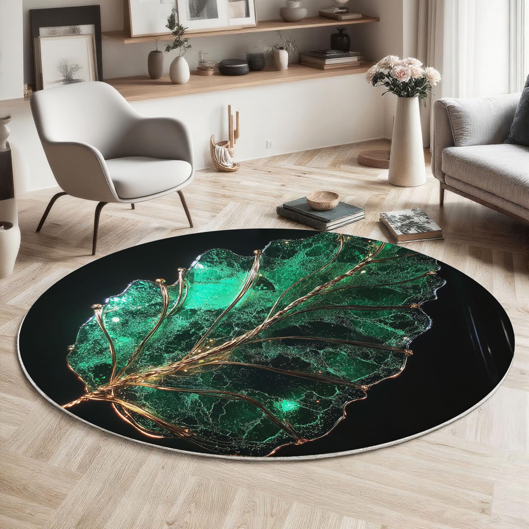Tapis rond lavable en machine pour éliminer les taches dans la cuisine