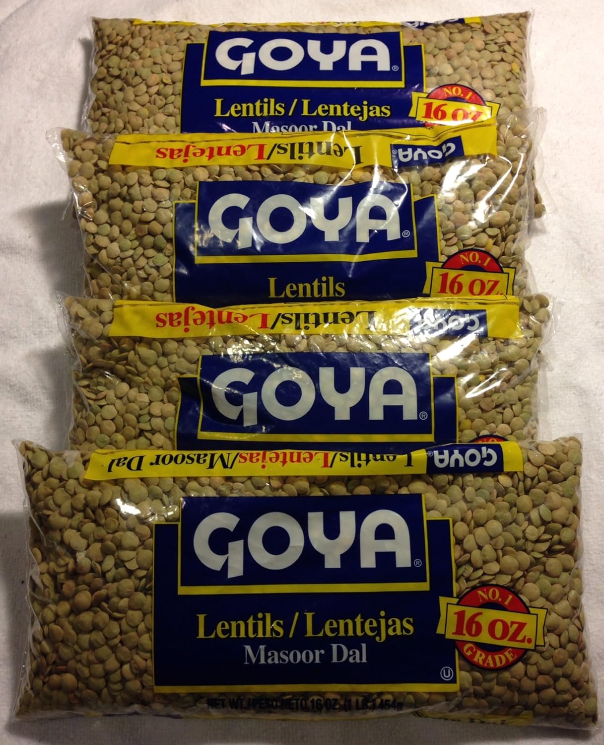 Amazon Com Goya Lentils Dry 4 1 Lb Bags 4 Pack Dried Great For Lentil Soup 8 Grams Protein Grocery Gourmet Food