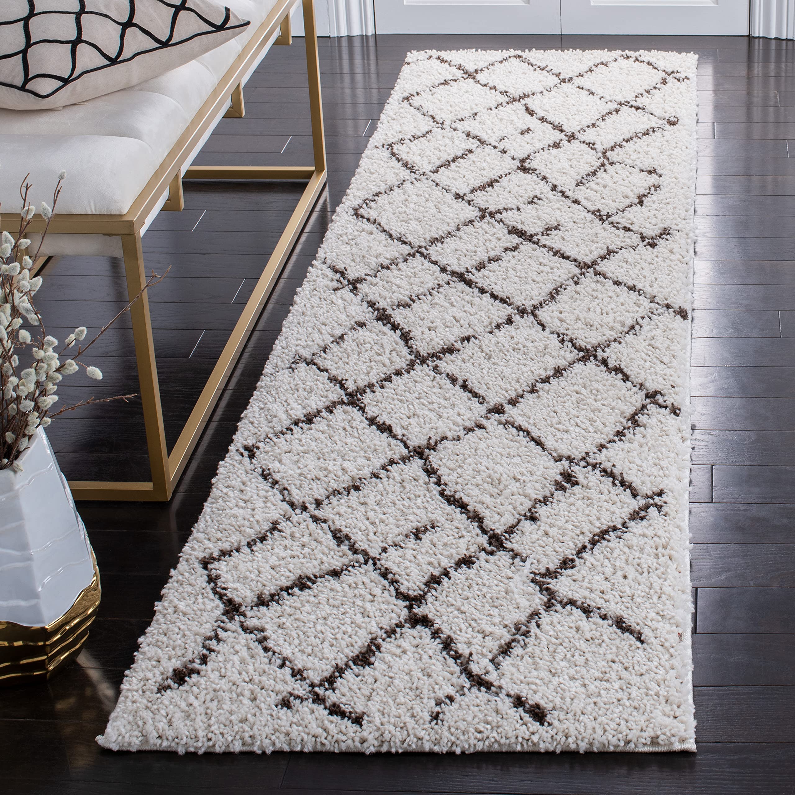 Tapis de salon Berber Shag design crème pour réchauffer votre chambre