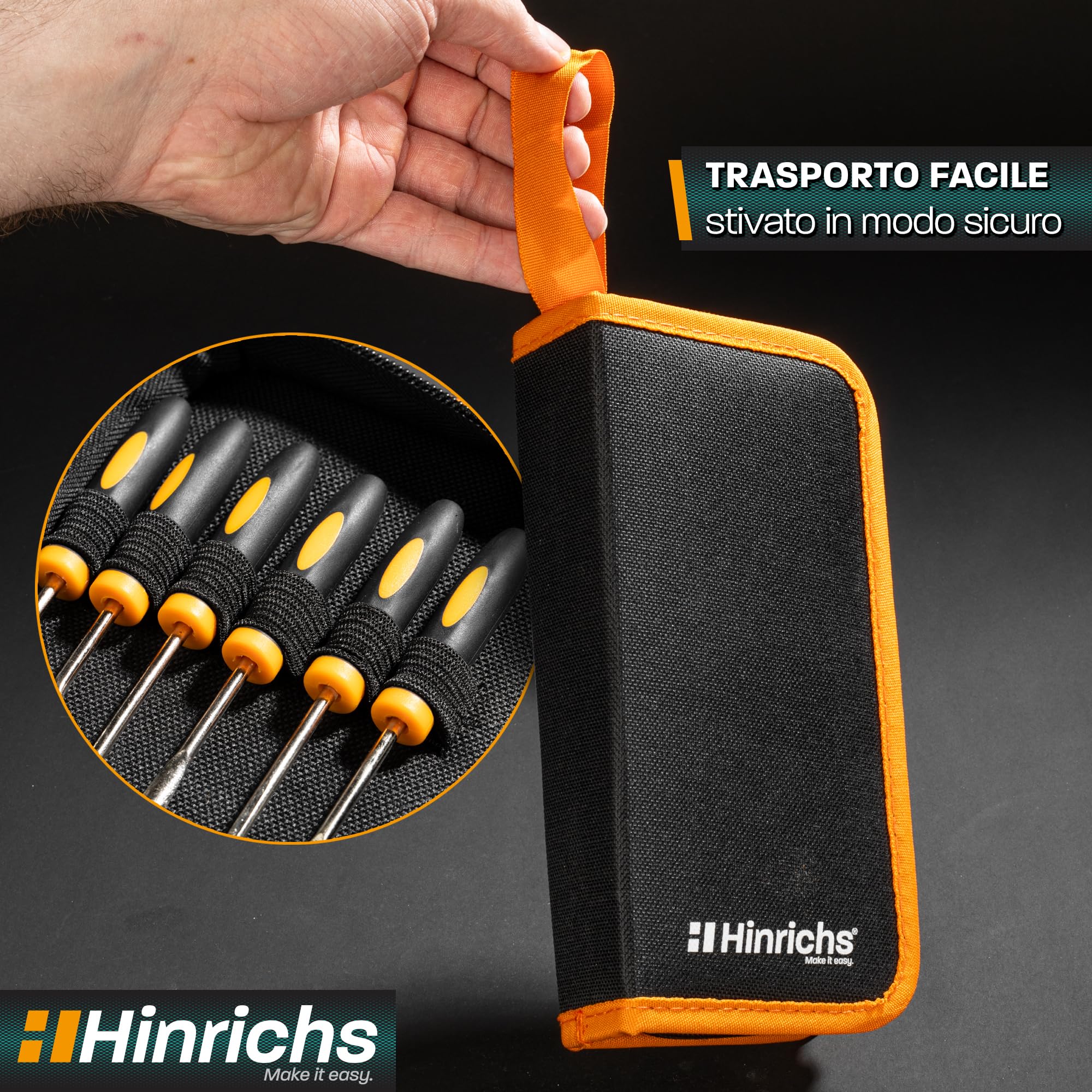 Hinrichs Set Lime Metallo e Legno 13 Pezzi - Include Custodia - 6 Lime Diamantate, 6 Lime Ferro, 1 Spazzola in Acciaio - Set di Lime Modellismo, Set di Mini Lime, Set di Lime Legno, Raspa per Legno