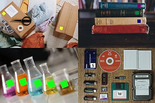 Miniatura 6 de Royal Green Etiquetas adhesivas cuadradas para todo uso de 1 pulgada - Etiqueta autoadhesiva 1 x 1, rojo 0.984 in - Paquete de 2400