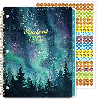 Student Planner 2026-2027 - Academic Year Weekly & Monthly School Planner, 2026-2027 Student Planner, Jul 2026 - Jun 2027, 9’’ × 11’’, 368 Stickers and Back Pocket