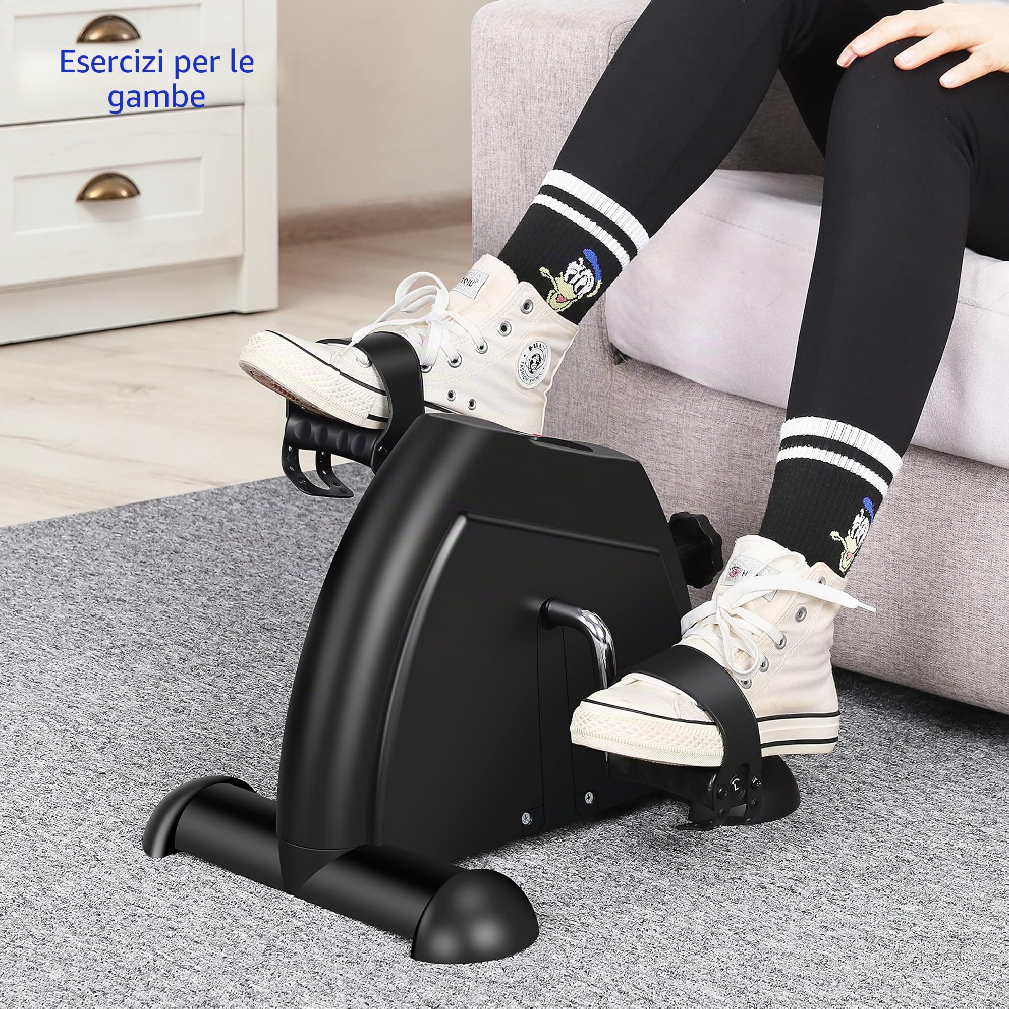 Mini cyclette a pedale per gambe e braccia, a bassa resistenza e bassa intensità, portatile
