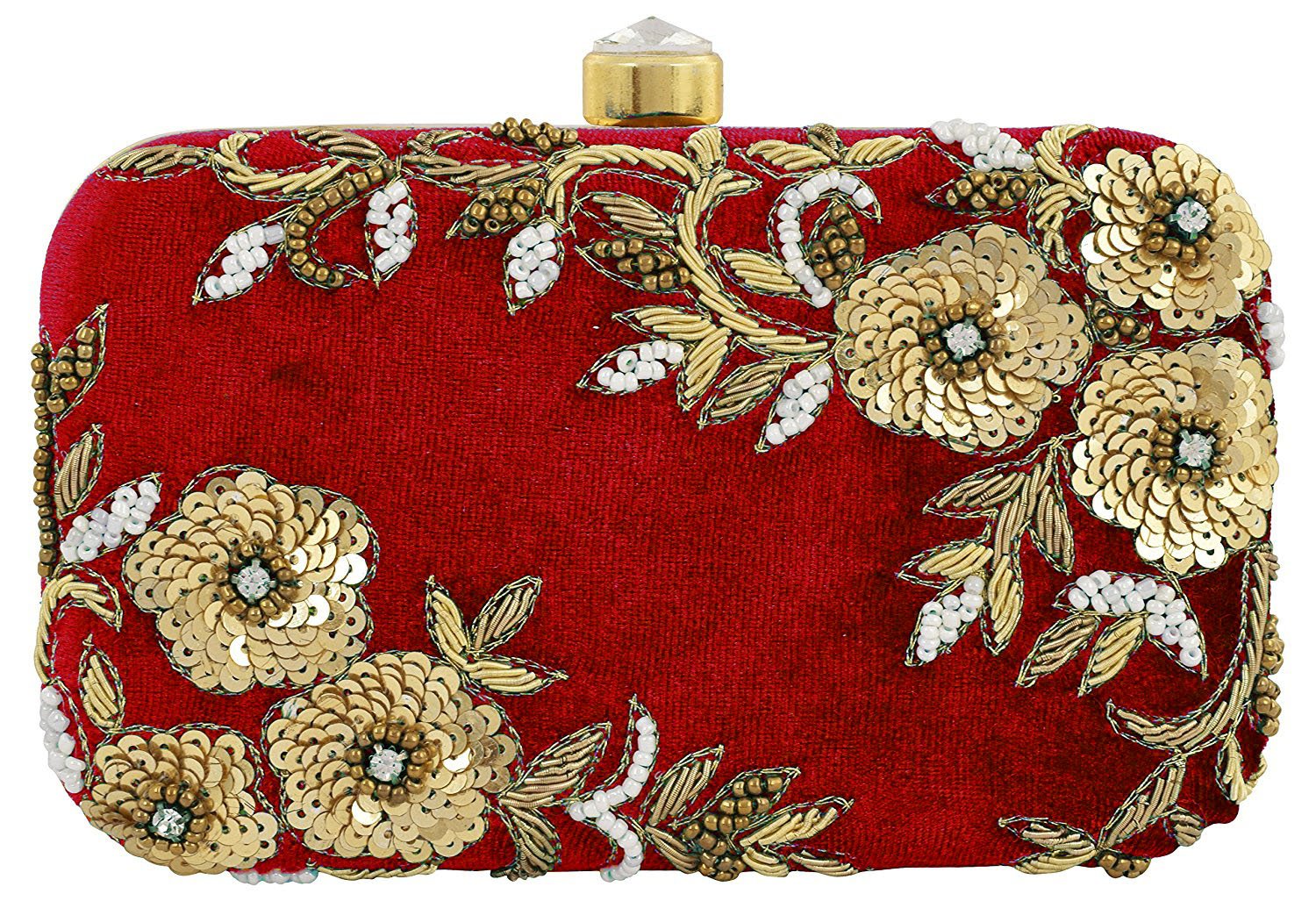 Handicraft Hand Embroidered Box Clutch Bag Purse for Bridal 6x4 Box Clutch Casual, Wedding Bag for Women & Girls-image-18