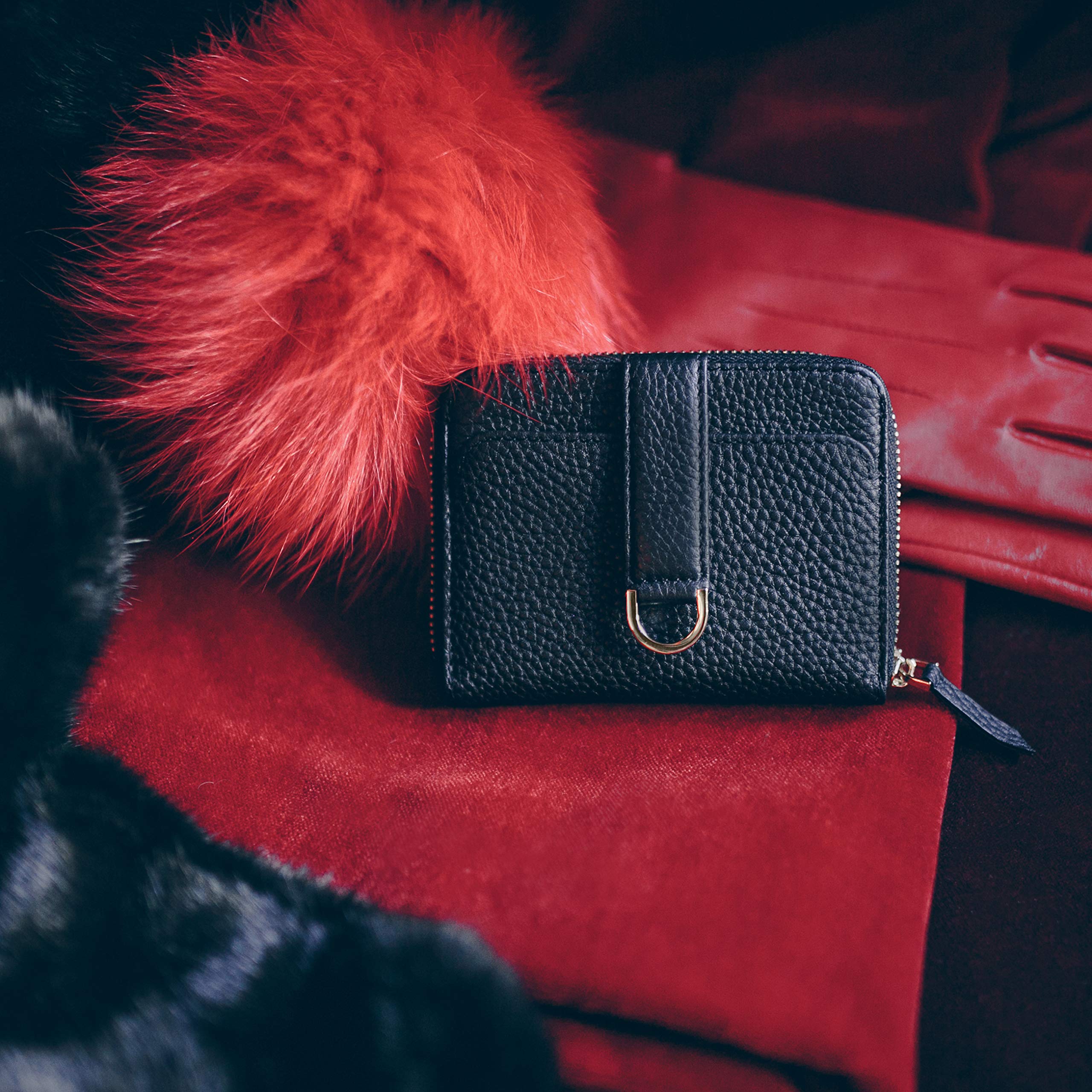 Vaultskin BELGRAVIA Portafoglio Donna in Pelle con RFID, Nero | Chiusura lampo, portamonete, scomparti per carte, tasca per monete, piccolo portafoglio elegante