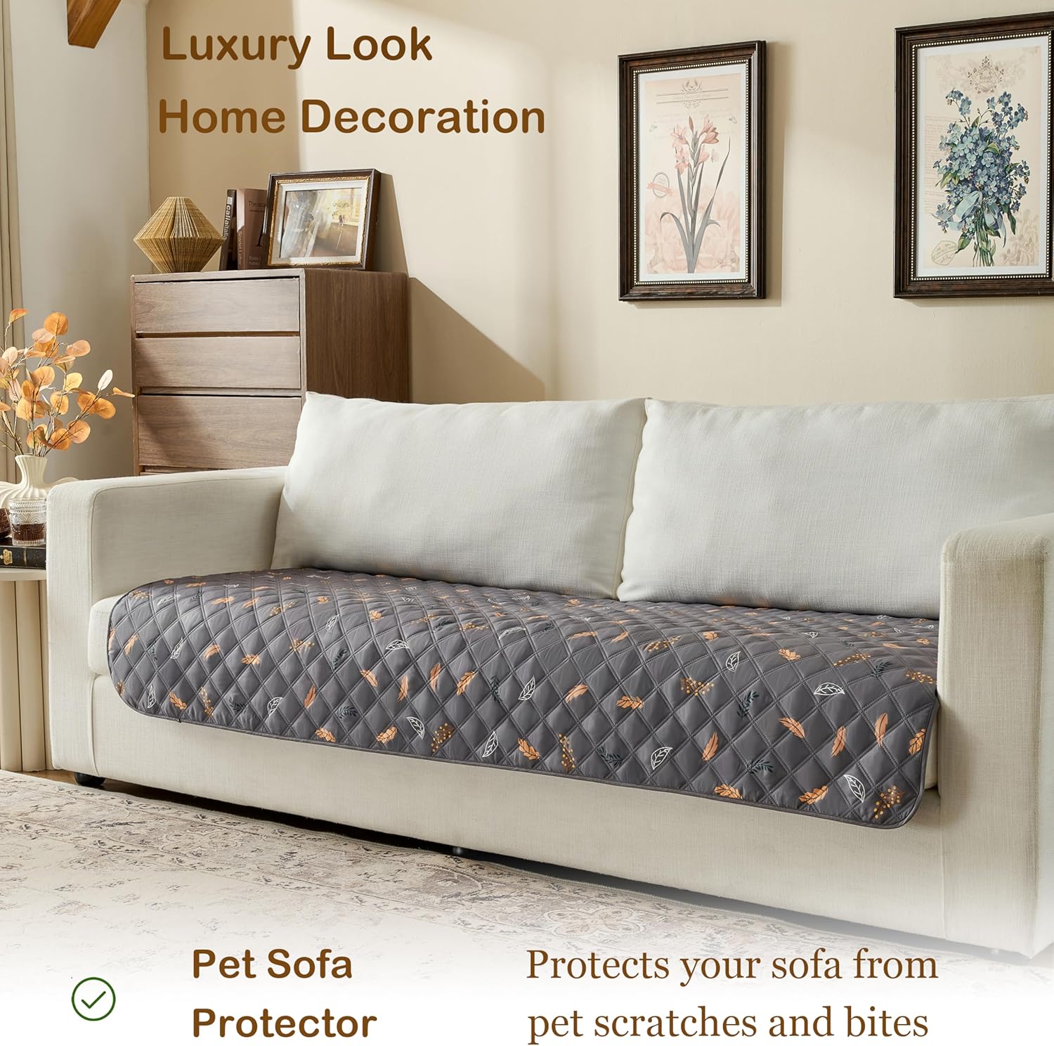 Reversible Dog Bed Cover with Waterproof Lining, Water Resistant Slipcover Furniture Protector and Pet Blanket, Washable Couch Cover for Kids, Dogs, Pets.(Gray/Light Gray,30"x53") 30"x53" Gray/Light Gray