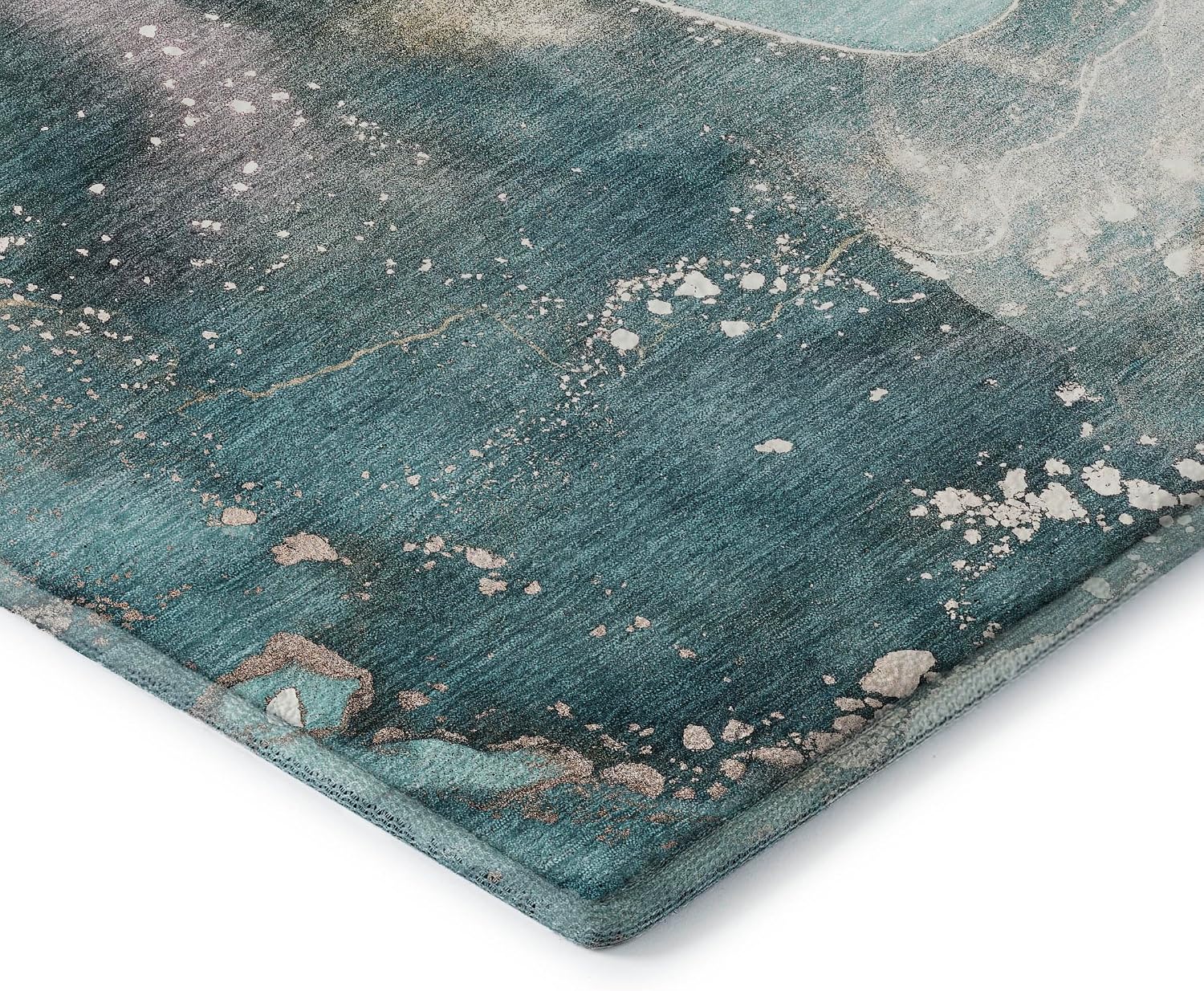 Dalyn Rugs Odyssey OY11 Teal 8' x 10' Soft Luxury Microfiber Washable Indoor Area Rug, Easy Clean, Non Shedding, Living Room Rug
