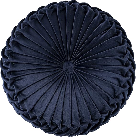 Navy Blue Round Throw Pillow Holland Velvet Home Decoration