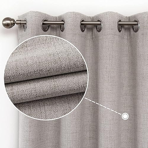 CUCRAF 100% Blackout Window Curtains for Bedroom Noise Reducing,Thermal Insulated Room Darkening Grommet Drapes for Living Room,2 Panels Sets(52 x 95 inches, Off White)