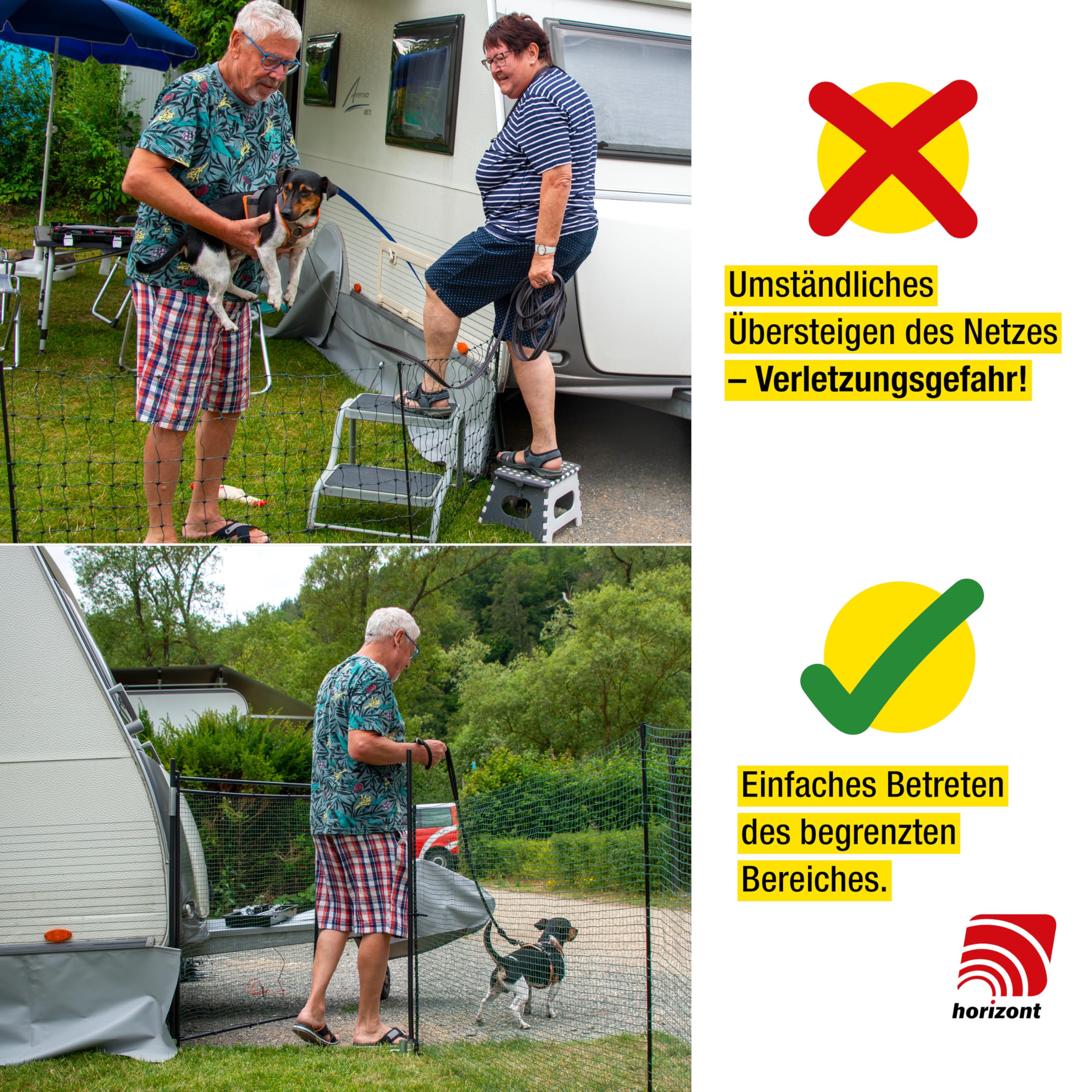 horizont Tor für Begrenzungszaun 90-105 cm, ohne Strom | Gartenzaun Tor, Tür für Netze, Ideal für Camping, Ideal für Garten
