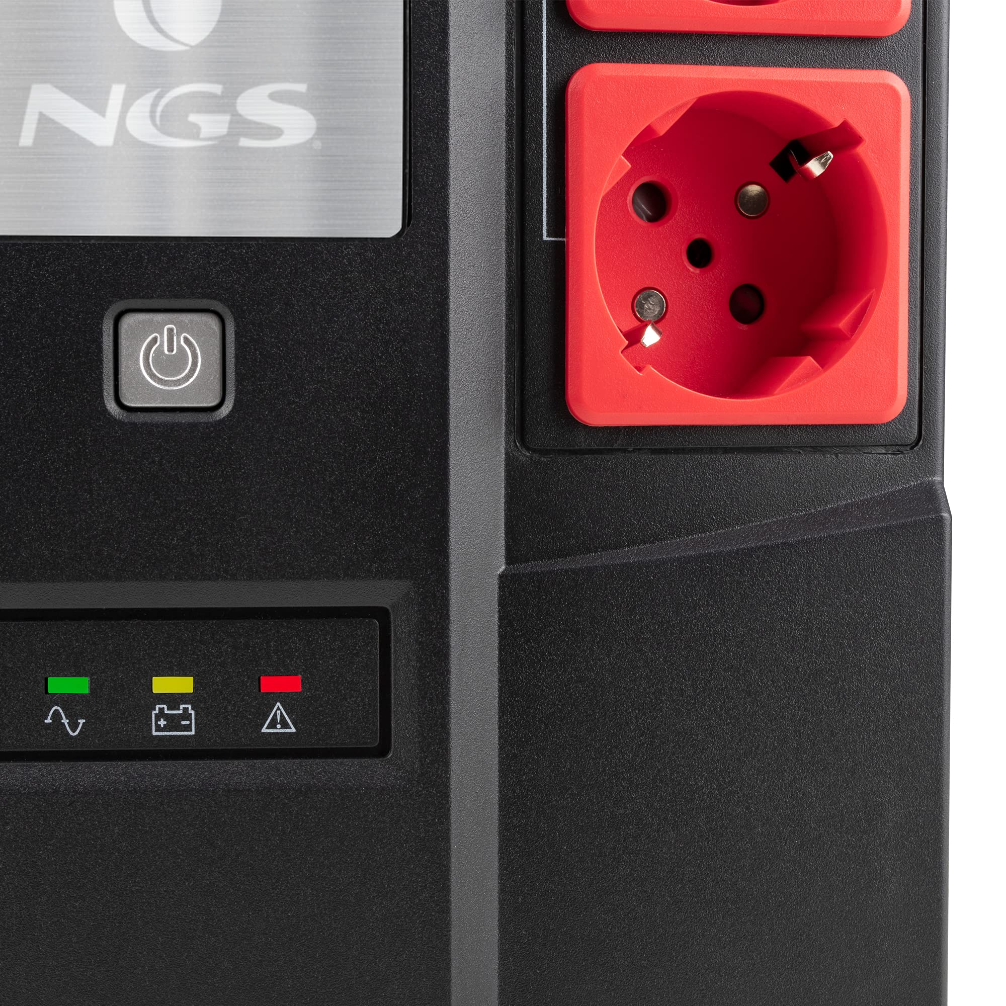 NGS FORTRESSBUNKER - Gruppo di Continuità SAI, Off Line UPS 600 VA 360W con Batteria Incorporata 12V/7Ah e 6 Prese Schuko con Protezione contro i Picchi di Tensione