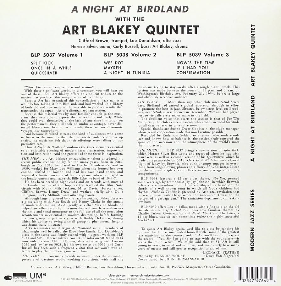 art BLAKEY q. / a night at Birdland＋set! A Night At Birdland: Amazon.pl: Płyty CD i winylowe