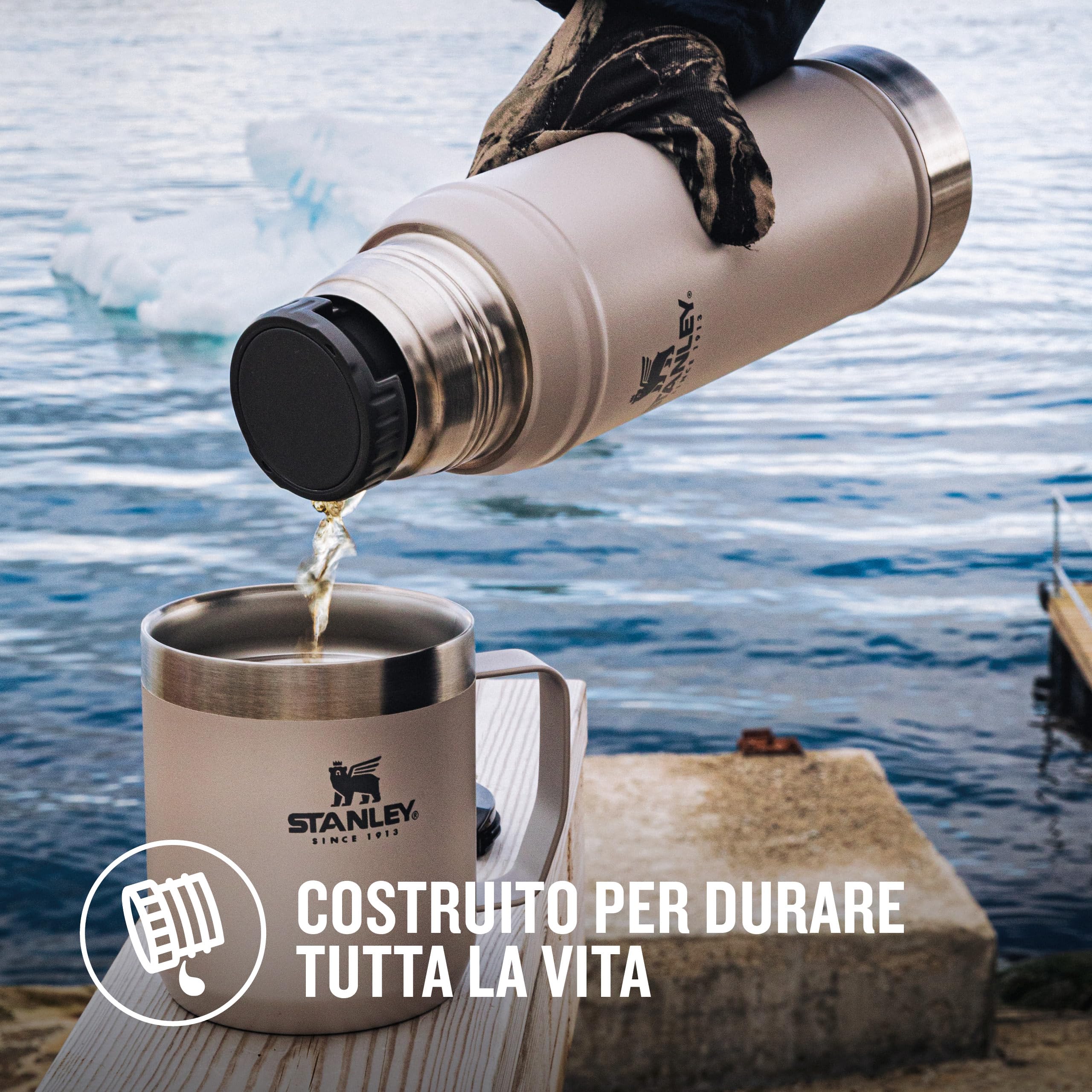 Stanley 1913 Classic Legendary Thermos 0.75L - Hammertone Clay | Mantiene La Temperatura 20 Ore (Caldo/Freddo) - Borraccia Termica 750 ml - Senza BPA - Acciaio Inox - Termos