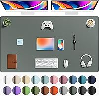 Vista 81 de Aothia Protector de escritorio de cuero, alfombrilla para ratón, alfombrilla de escritorio de oficina, secante de escritorio de cuero PU