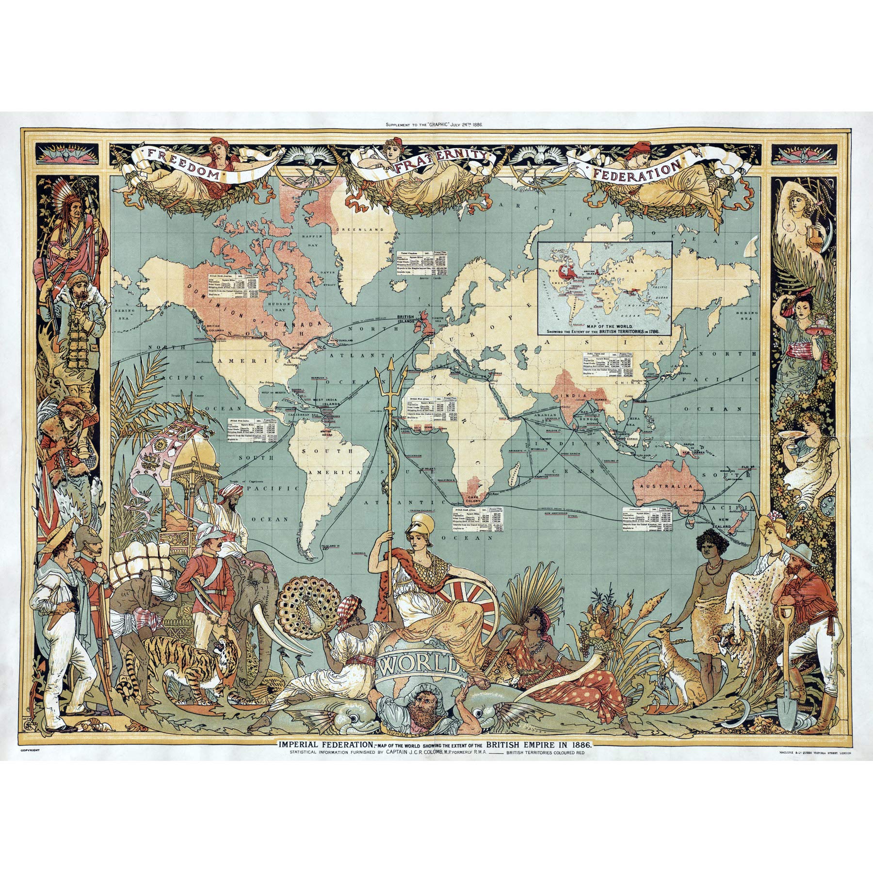 Wee Blue Coo Map Repro Antique 1547 Portuguese Europe North Africa Large Art Canvas Print
