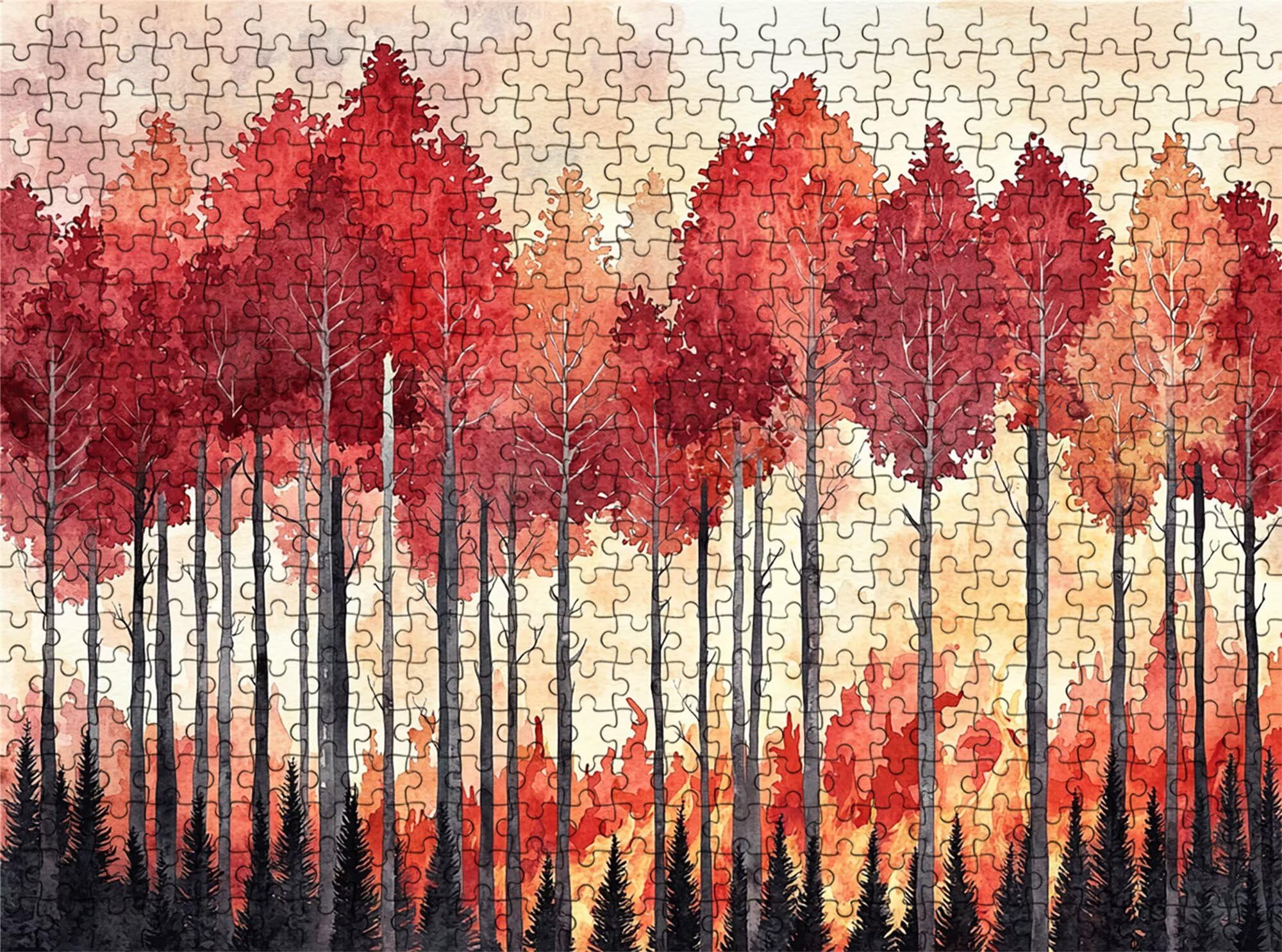 Puzzle 6000 elementów, jesienny las puzzle 6000 elementów dorośli i dzieci, premium artystyczna łamigłówka, 179,5 x 105,5 cm klasyczna gra puzzli dla dorosłych, dekoracja domu, prezent dla mężczyzn