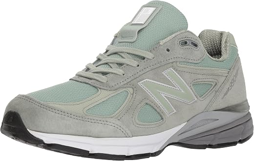 New Balance Men's Made 990 V4 Sneaker, Silver Mint/White, 10 D US