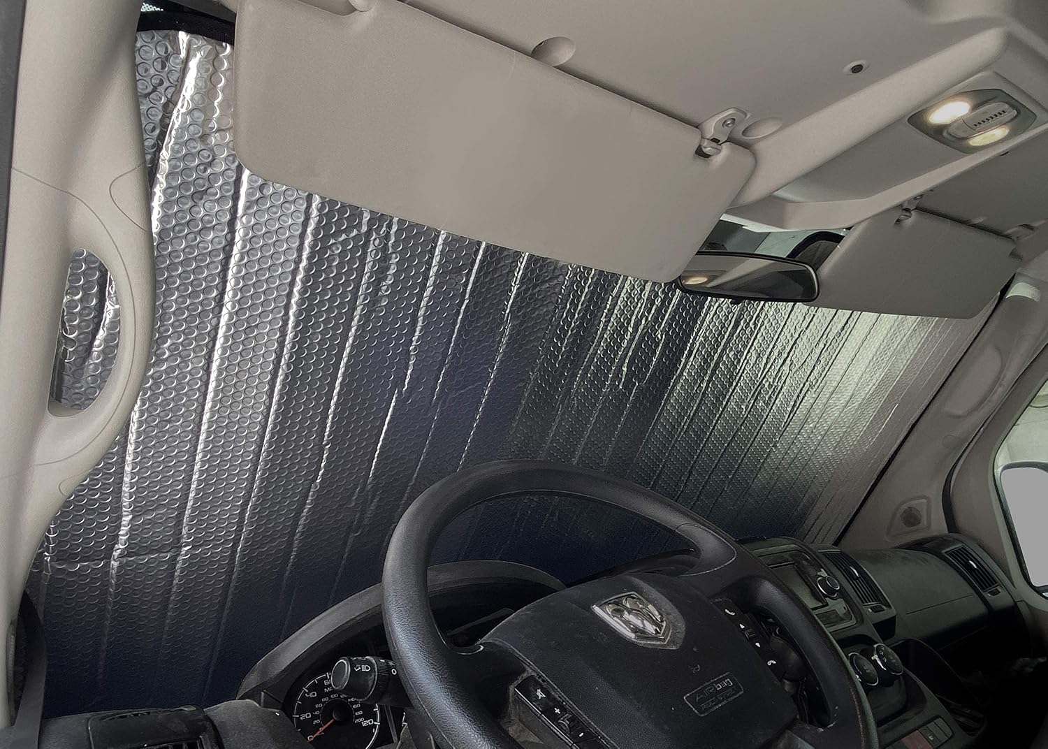 YelloPro Custom Fit Reflective Front Windshield Sunshade Accessories for 2014 2015 2016 2017 2018 2019 2020 2021 2022 2023 Dodge RAM ProMaster Full Size Cargo Van Chassis Cab Cutaway Window Van