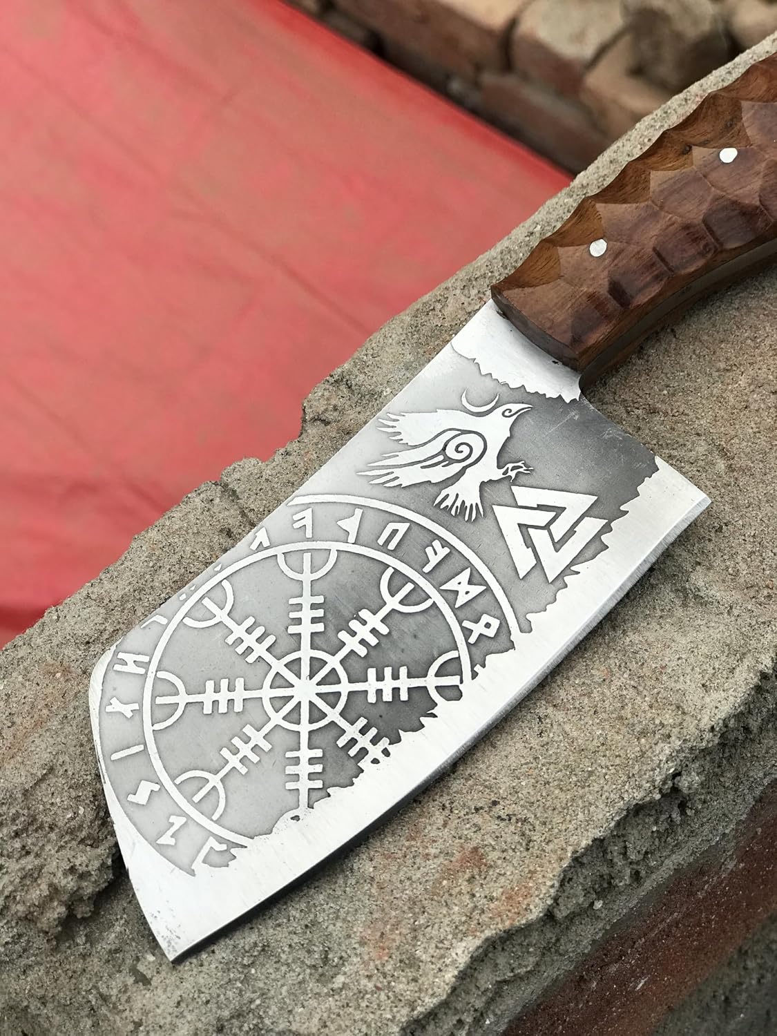 Handmade Mini Cleaver Fixed Blade Heavy Duty Sharp Kitchen Kinife with Sheath Butcher Knife for Chopping Hand Forged HC Steel for Home Outdoor Camping Cleaver Chef knife OC-CK-9978