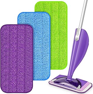 Reusable Mop Pads Compatible with Swiffer Wet Jet Mop, Wet Pads Refill Microfiber Mop Pads Refills Washable Mop Refill Pads Wet Dry Mop Replacement Heads for Hardwood Floor Cleaning(3 Pack)