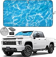 Vista 13 de Autoamerics Parasol de Parabrisas de Una Pieza - Parasol Cromado Líquido Plegable para Ventana Delantera de Auto para Carros SUV Camión - Protector