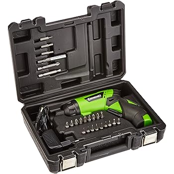 Kawasaki Akkuschrauber Klein Set Mit Koffer Und Bits 1500 Mah Drehmoment Einstellbar Led Licht Softgriff Handschrauber Amazon De Baumarkt