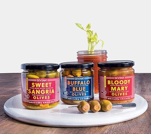 Miniatura 6 de Divina Bloody Mary - Aceitunas griegas sin hueso, peso neto de 13 onzas