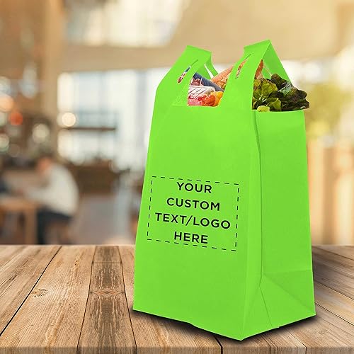 Miniatura 6 de DISCOUNT PROMOS Bodega - Juego de 10 bolsas de mano ligeras personalizadas, reutilizables, ideales para comestibles, ferias comerciales, recuerdos