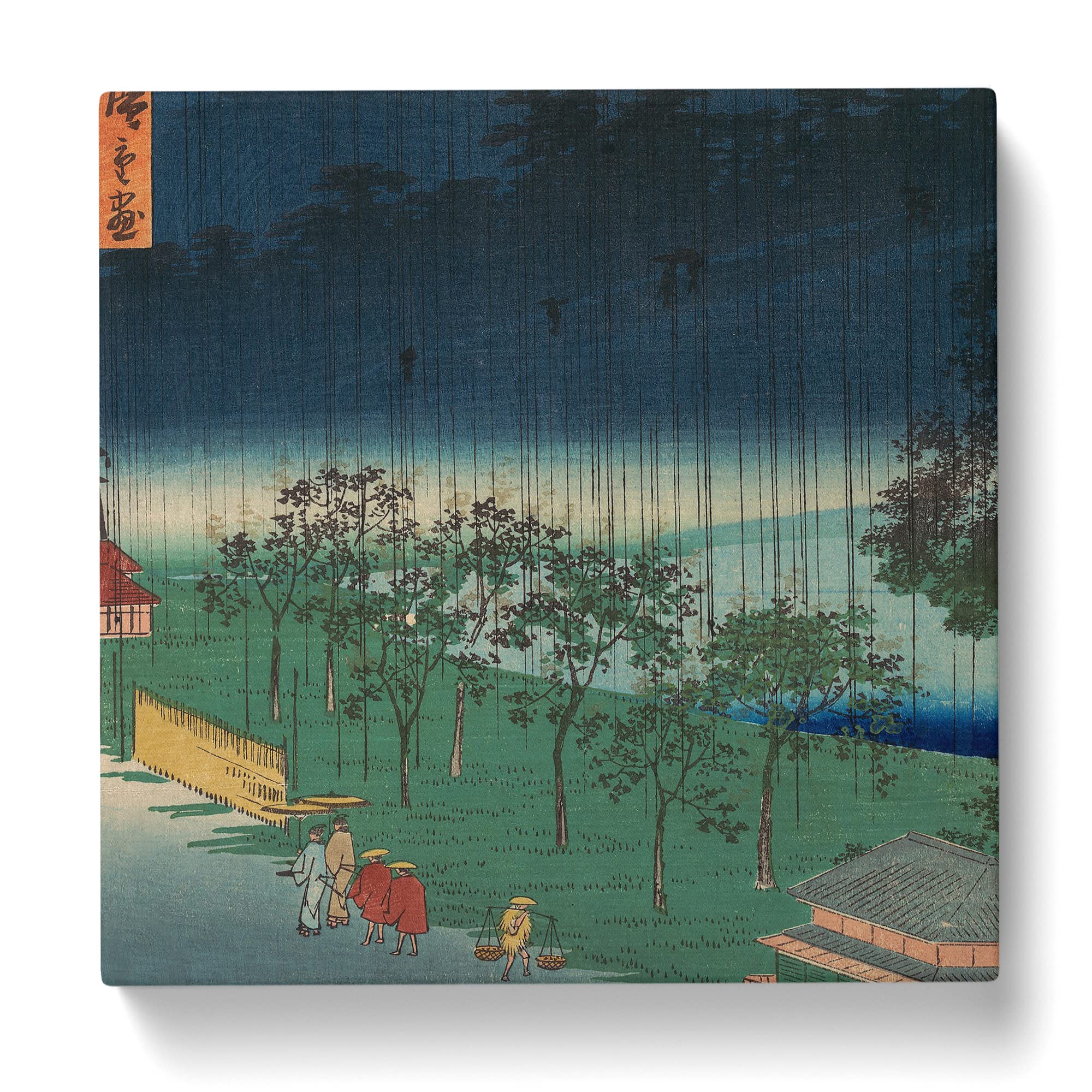 Akasaka in the Evening Rain by Utagawa Hiroshige Canvas Print, Mixed, 35L x 35W cm - Image 3