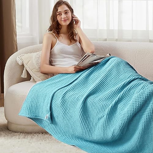 Miniatura 3 de De algodón- Cobija de 100 % algodón de alta calidad suave y térmica - envuélvete en estas cobijas de algodón súper suave y acogedoras - perfectas