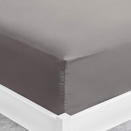 Viscosoft Drap Housse 90x190 X 30 Cm Microfibre Gris Fonce Drap Grand Bonnet 30
