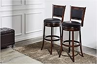 Vista 80 de Ball & Cast Taburetes giratorios tapizados para mostrador de cocina, taburetes de bar de 24 pulgadas de altura del asiento, silla de taburete