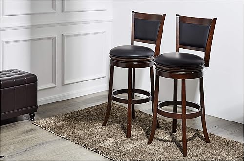 Miniatura 80 de Ball & Cast Taburetes giratorios tapizados para mostrador de cocina, taburetes de bar de 24 pulgadas de altura del asiento, silla de taburete